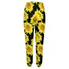 Frauenhose abstrakte Sonnenblumen Frühling gelbe Blüten Druck trendige Jogginghosen Frauen Streetwear Grafikhose große Größe 3xl