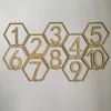 Party Decoration 1-40 Hexagon Numbers Träskyltar Bröllop Tabellnummer Trä Rustik engagemang Säteskylt med bas