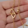 Anhänger Halskette Doppelte Herzkette für Frauen Paar Choker Gold Silber Farbkette Hochzeitsfeier Freunde Schmuck Geschenk