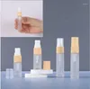 Şişeler 20pcs 5ml 10ml Mini Sprey Kalın Tasarım Cam Buzlu Bambu Kapak Losyonu Doldurulabilir