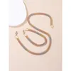 Selead Design Twisted Wide Snake Bone Chain Necklace Bracelet Set Ladies Mens Jewelry Exquisite Tricolor Necklace 231221