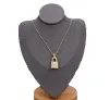 Top Designer jewelry Diamond Gold Lock Pendants necklaces sweater chain For elegant Lady