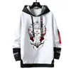 Anime patchwork sweatshirts jujutsu kaisen hoodies casual losse sweatshirt linten letter print pullover gojo satoru hoodie