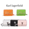 Najwyższej jakości Karl Lagerfield Real skórzana migawka torby na ramię luksusowy łańcuch Sning Cross Body Totes Women Designer Torba Moda Mens Messenger torebki sprzęgła