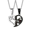 Pendant Necklaces Fashion 2 PCS/Set Valentine's Day Magnetic Paired Necklace For Women Couple Choker Chain Heart Key Stitching Jewelry