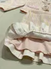 Abiti da design per bambini di lusso abiti da ragazza autunno abiti tagliatena 110-160 decorazione di bottoni fiore perla cardigan e gonna in pizzo dec10
