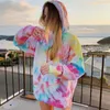 Women's Hoodies Leisure 2023 Autumn/invierno Tada grande Tada Tinged Europa y americana Suéter de moda con capucha americana Blusas