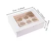 Bakeware Tools 6Pcs Holding 4/6/12 Standard Cupcakes Cupcake Container With Display Window Cake Trays Holder Pastry Box White Multipurpose