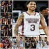 Mississippi State Basketball Jersey NCAA costurado Jersey Qualquer nome Número Homens Mulheres Juventude Bordado Trey Jackson III Isaac Stansbury Josh Hubbard Jaquan Scott