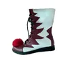 Mode Clown Schuh Herbst Farbe Kontrast Wolle Ball Frauen Stiefel Neuheit Große Kurze Mittelhülse Persönlichkeit Paar 231221