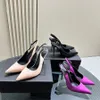 En kaliteli ipek yüksek topuklu ayakkabılar toka saten sivri ayak parmakları stiletto topuk sandalet 10.5cm lüks tasarımcı topuklu pompalar kadınlar giydirme yemek parti ayakkabıları kutu