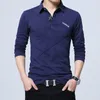 Men's Polos 5xl Polo Camiseta Men mais tamanho 3xl 4xl Botão de outono Brand de manga longa camisas casuais masculinas