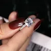 خواتم الزفاف الأصلية الصلبة 100 ٪ 925 الحلقات الفضية الاسترليني للنساء SOLITAIRE Diamond RING مجموعة TOPAZ الأحجار الكريمة المجوهرات 231222