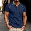 Men's T Shirts Collar Short-Sleeve T-shirt Raglan Sleeve Henley Shirt Slim-Fit Short-Sleeved For Men