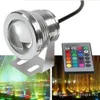 Luci Nuovo 2019 10W RGB LED Luce subacquea Impermeabile IP68 Fontana Lampada per piscina 16 Cambiamenti colorati con telecomando IR a 24 tasti