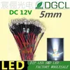 Bollen Hoge helder 100x 5 mm voorgelicht LED Wit 20 cm 12V 24V Pre -Wire Dip Indicator LEDS182Q