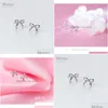 Stud Simple semplice bowknot Orecchini per stalloni per donne Girls Kid 925 Sterling Sier Jewelry Accessori in stile coreano regali 210707 Dropliv Dhjky