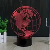 Earth America Globe 3D Illusione LED LED Night Light 7 Color da scrivania Gift per bambini309v