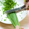 5 lager Vegetabiliska saxar Rostfritt stål Kök sax Malda Scallion Shredded Herb Rosemary Chopped Cutter Tool 231221