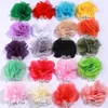 Decorative Flowers 10Pcs 2.6" Tulle Cute Handmade Cored Organza Chiffon Fabric Artificial Gauze Flower Wedding Dress Hats Headband Brooch