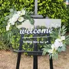 Flores decorativas 19.6in 2pcs Artificial Flower Swag Floral Garland Wedding Arch Kit para Sign Rustic Deco