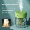 Humidifiers 500ml Swimming Fish USB Air Humidifier Essential Oil Aroma Diffuser with Warm LED Lamp for Office Home Room Electric Humidifier