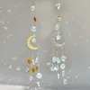 Garden Decorations 1pcs Suncatcher Hanging Crystal Moon Catcher Pendants Wind Chimes Rainbow Prism Window Drop Bell Christmas Tree Decor