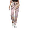 Pantalon féminin Gold Liquid Print Dames Rose Marble Streetwear Sweetwear Spring Modern Mode Modèle Big Taille