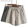 Damesshorts 2022 Nieuwe damesshorts Hete zomer Casual katoenen linnen shorts Grote maten Mid-taille Korte mode Dames Street chic Korte broekL231222