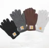 Autumn and Winter Foreign Trade Male and Female Trendy Brand Finger Gloves Couple Students Warm-Keeping Soft Knitted Full Finger Gloves