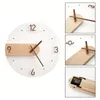 Wall Clocks Nordic Style Silent Scan Movement Clock Solid Wood Creative 12in Diameter Black Walnut Material