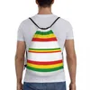 Bolsas de compras Bolsa personalizada Rasta Stripe Drawstring Men Women Mulheres Backpack de Armazenamento de Ginásio Esportivos Jamaicanos