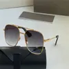 New Fight 007 인기있는 Symeta Sunglasses 남자 골드 레트로 스퀘어 프레임 패션 패션 아방가르드 스타일 최고의 품질 UV 400 렌즈 안경 송신 254b