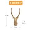 19 8 Inch Black Deer Resin Statue Room Wall Decoration Golden Head Figurine Decor Year Christmas Home 231221