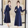 Zweiteilige Kleider Mode Frauen Herbst Office Outfit Vintage Lady Double Breasted Short Blazer Coat Anzug Jacke High Taille Midi Rock 2 Sets