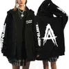 Le rappeur Anuel aa Imprimer Zipper Hoodies Hip Hop Streetwear Men's Sweatshirts Real Hasta La Muerte Metal Music Zip Up Jackets Y2K