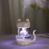 Luftfuktare 350 ml kattluftfuktare med färg LED -ljus ultraljud i 1 bedårande katt äter fiskfuktare USB arom diffusor dimare