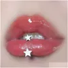 Joyas de perforación de labios labret, también es un anillo, un anillo D de hilo externo de la estrella Star Spicy niña auricular oreja de clavos de entrega dhhkm