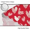 Table Cloth Valentine's Day Romantic Heart Shaped Cartoon Pattern Round Dots Tablecloth 60 Inch For Dining Room Party Banquet