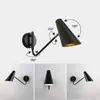 Lampes murales nordique commutation bras rotatif lampe de chevet simple simple chambre à coucher moderne étude de lecture d'éclairage