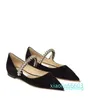 Sommersandal -Freizeitschuh für Frauen Wohnungen adembellierte Wildleder Ballerina Flats Perlengurt Hochzeitsfeier Dressschuhe