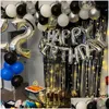 Décoration de fête 13pcs Ballon d'anniversaire Rose Gold Color LETTER BALLOONS Set Happy Globos Kids Drop Livrot Home Garden Dhahd