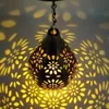 Luci notturne in ferro battuto con luce solare a pendente a goccia a goccia decorazione per esterni lampada intaglio fiore a led248i