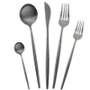 Zestaw 30pcs Zestaw czarnego naczynia obiadowego 304 Zestaw sztućców ze stali nierdzewnej LNIFE FIRK SET DINKT Zestaw Western Matte Silverware T2004241H