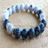 SN1070 Top Design Mens Hurlite Snowflake Obsidian Bracelet Natural Stone Mala Yoga Bijoux Méditation Chakra Bijoux entier235o