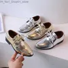 Athletic Outdoor 2023 New Boys Leather Shoes Point-Toe Solid Color Non-Slip Cool Kids Performance Shoes For Party Wedding Catwalk Shoes Gold Q231222