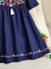 Vestidos de menina Criança meninas de manga curta Flores de manga curta Vestido de princesa de algodão bordado para festas Crianças de verão