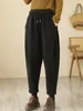 Pantaloni da donna qpfjqd abbigliamento di lusso autunno signore vintage sciolte ispessali pantaloni del sudore di fitness da donna classico harem casual retrò