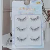 Fałszywe rzęsy Heallor 3Pairs norka niewidzialna pasmo rozszerzenie rzęs naturalny krzyżowy wróżka 3D FAUX Long Fake Lashes