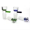 Flower Snowflake Star Screen Herb Slide Glass Bowl 10mm 14mm 18mm Male Filter Bowls With Handle Dry Herb Tobacco Bongs Dab Rigs Smoking Accessories